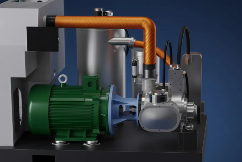 High precision single screw air end host block engineering view